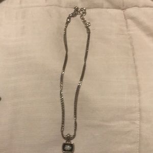 Reversible silver Brighton necklace with flower